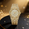 Full Diamond Luxury Quartz Watch, Business Steel Strip Hip Hop Watch, Fashion Waterproof Men's Watch
