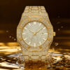 Full Diamond Luxury Quartz Watch, Business Steel Strip Hip Hop Watch, Fashion Waterproof Men's Watch