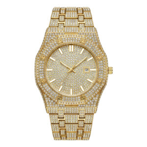 Full Diamond Luxury Quartz Watch, Business Steel Strip Hip Hop Watch, Fashion Waterproof Men's Watch