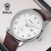 Ultra Thin Business Men Watch Leather Strap Waterproof Luminous Calendar Quartz Wristwatch
