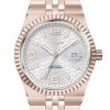 Rokyn Men's Quartz Watch, Honeycomb Dial Stainless Steel Bracelet, Waterproof Calendar Classic Business Wristwatch for Men