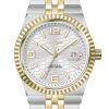 Rokyn Men's Quartz Watch, Honeycomb Dial Stainless Steel Bracelet, Waterproof Calendar Classic Business Wristwatch for Men
