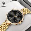 Rokyn Women's Watch Light Luxury Fashion Women's Watch Diamond Inlaid Waterproof Quartz Watch Women's Diamond Mirror