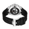 Large Case Skeleton Men Watch Textured Silicone Band Waterproof Sports Quartz Wristwatch