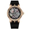 Large Case Skeleton Men Watch Textured Silicone Band Waterproof Sports Quartz Wristwatch