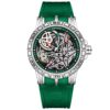 Large Case Skeleton Men Watch Textured Silicone Band Waterproof Sports Quartz Wristwatch