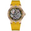 Large Case Skeleton Men Watch Textured Silicone Band Waterproof Sports Quartz Wristwatch