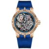 Large Case Skeleton Men Watch Textured Silicone Band Waterproof Sports Quartz Wristwatch