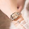 Square Rhinestone Ladies Watch Stainless Steel Band Waterproof Elegant Quartz Wristwatch