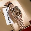 Square Rhinestone Ladies Watch Stainless Steel Band Waterproof Elegant Quartz Wristwatch