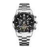 Men Multifunction Chronograph Quartz Watch, Stainless Steel Band, Big Dial Date Waterproof Sports Wrist Watch