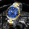 Couple Watch Set Men & Women, Diver Style Stainless Steel Bracelet Quartz Watches, Waterproof Date Matching Gift for Couples