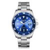 Couple Watch Set Men & Women, Diver Style Stainless Steel Bracelet Quartz Watches, Waterproof Date Matching Gift for Couples