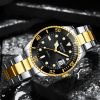 Couple Watch Set Men & Women, Diver Style Stainless Steel Bracelet Quartz Watches, Waterproof Date Matching Gift for Couples