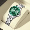 Couple Watch Set Men & Women, Diver Style Stainless Steel Bracelet Quartz Watches, Waterproof Date Matching Gift for Couples