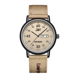 Vintage Student Quartz Watch with Nylon Strap, Week & Date Display – Unisex Casual Wristwatch