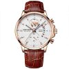 Fashionable Luxury Business Men's Quartz Watch, Three Eye Chronograph Dial, Leather & Steel Strap Personalized Wristwatch