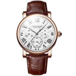 Three Eye Six Pin Multifunctional Quartz Watch, High-End Genuine Waterproof Large Dial Quartz Watch