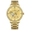 LOUIE JUELEN Pilot Skeleton Automatic Mechanical Men Watch, Steel Band Waterproof Wrist Watch