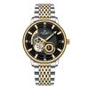 LOUIE JUELEN Pilot Skeleton Automatic Mechanical Men Watch, Steel Band Waterproof Wrist Watch