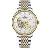 LOUIE JUELEN Pilot Skeleton Automatic Mechanical Men Watch, Steel Band Waterproof Wrist Watch