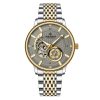 LOUIE JUELEN Pilot Skeleton Automatic Mechanical Men Watch, Steel Band Waterproof Wrist Watch